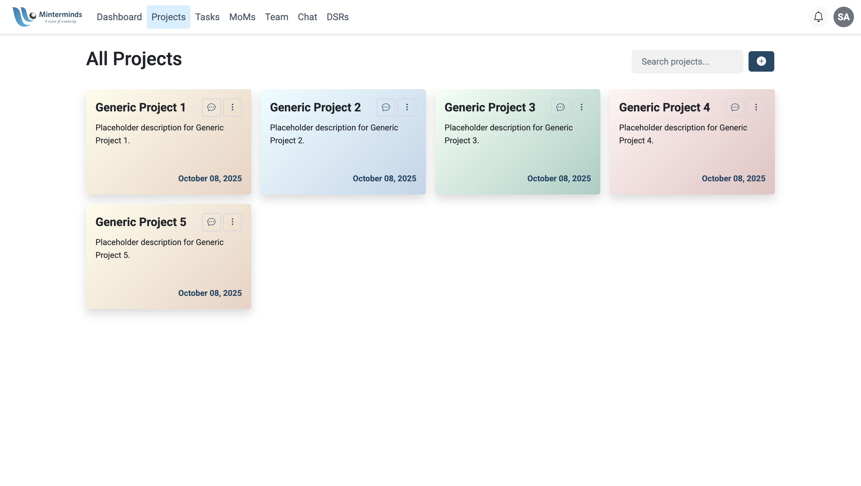 Projects Screenshot